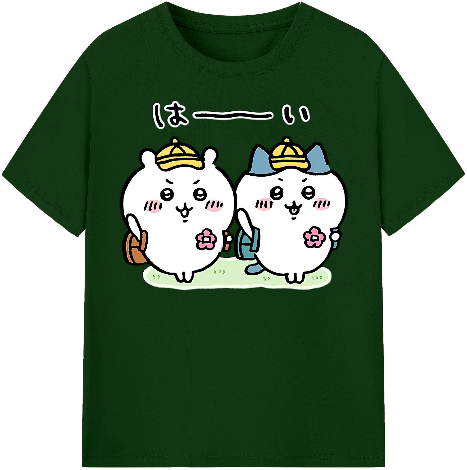 （画像用） ちいかわ ハチワレ Chii-kawa hachiware 綿100％半袖Tシャツ（フロントプリント）